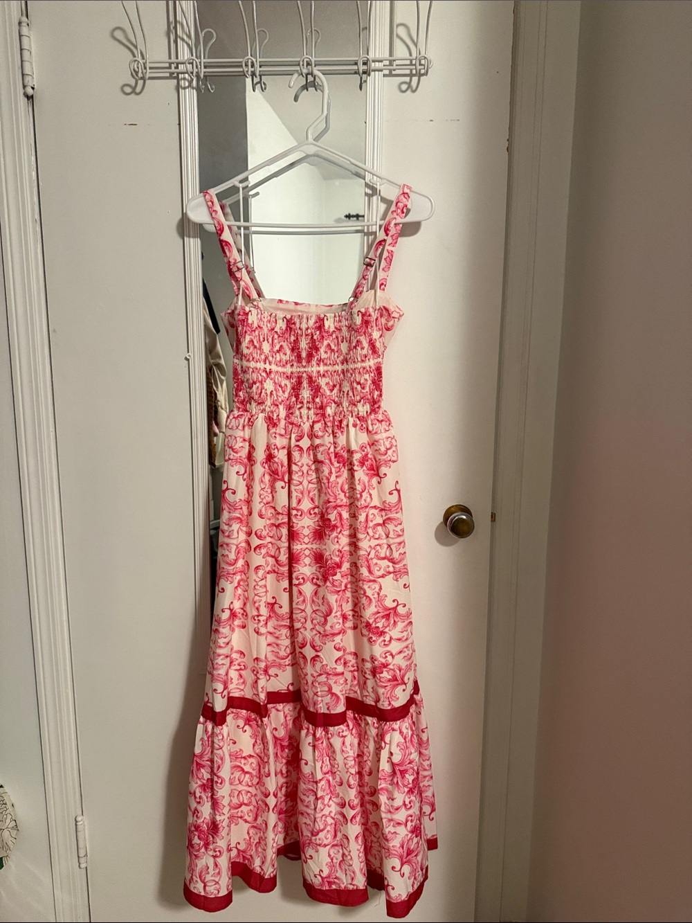 Flying Tomato Pink and White Floral Tiered Sundress - Picture 4 of 6